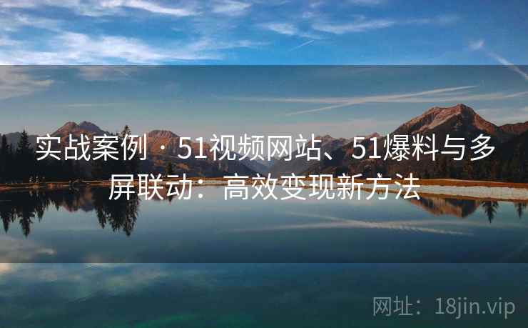 实战案例 · 51视频网站、51爆料与多屏联动：高效变现新方法  第2张